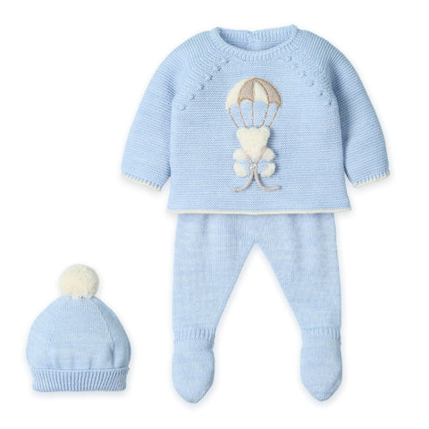 Mac Ilusion Boys Blue Knitted Teddy Set