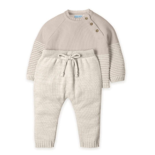 Boys Beige Knitted Tracksuit