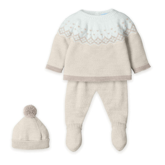 Boys Beige Fairisle Set