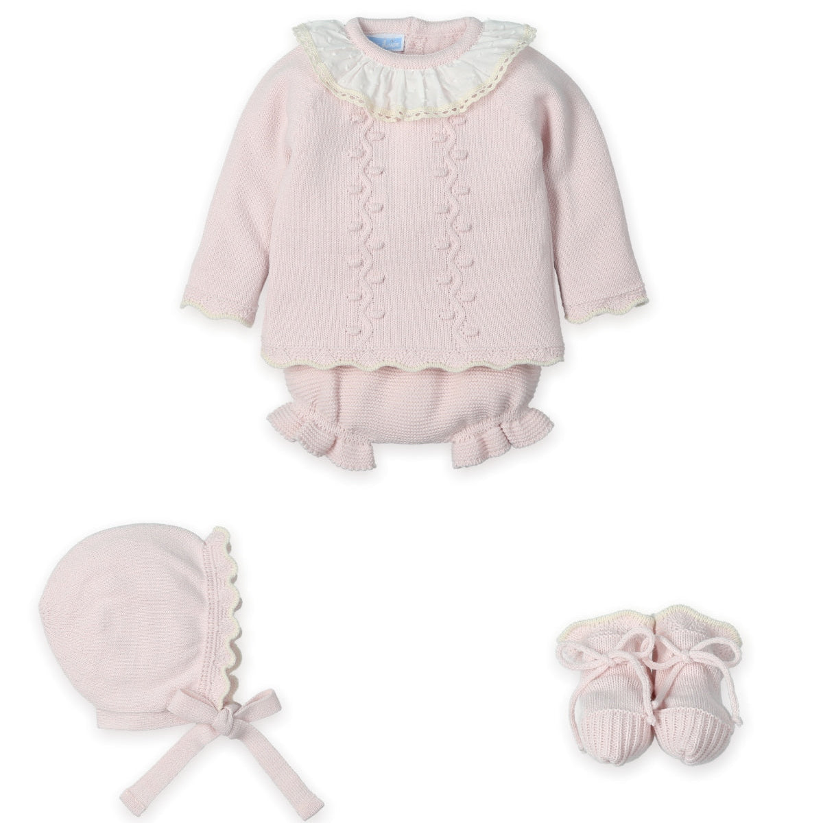 Mac Ilusion Baby Girls Pink Knitted Set 1