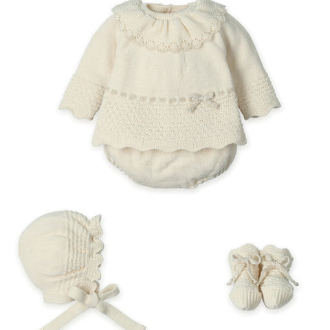 Mac Ilusion Baby Girls Cream Knitted Set