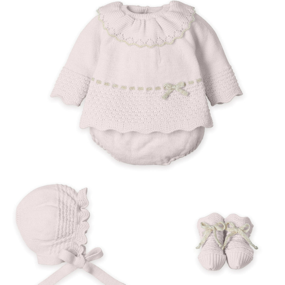 Mac Ilusion Baby Girls Pink Knitted Set