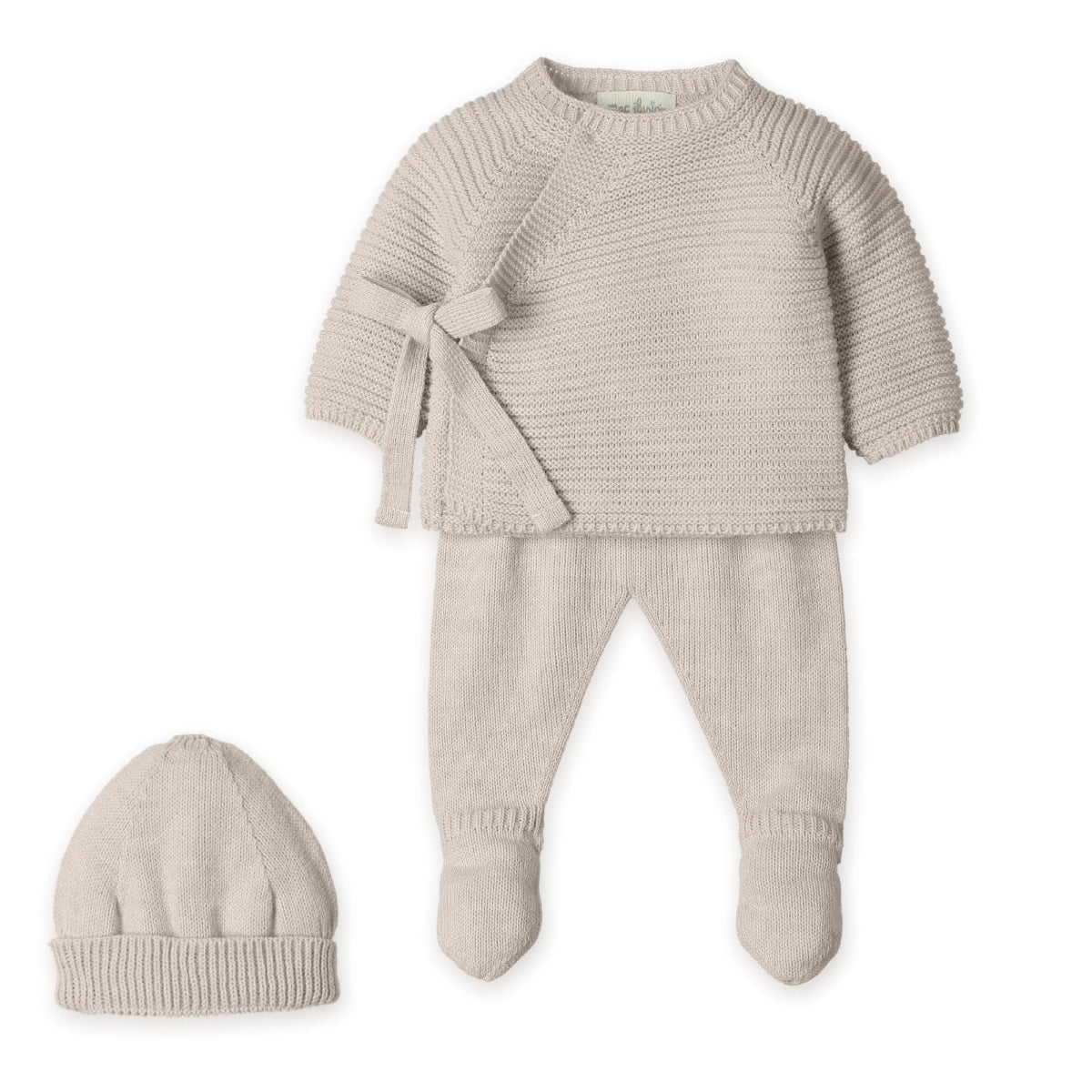 Mac Ilusion Boys Beige Wrap Over Knitted Set