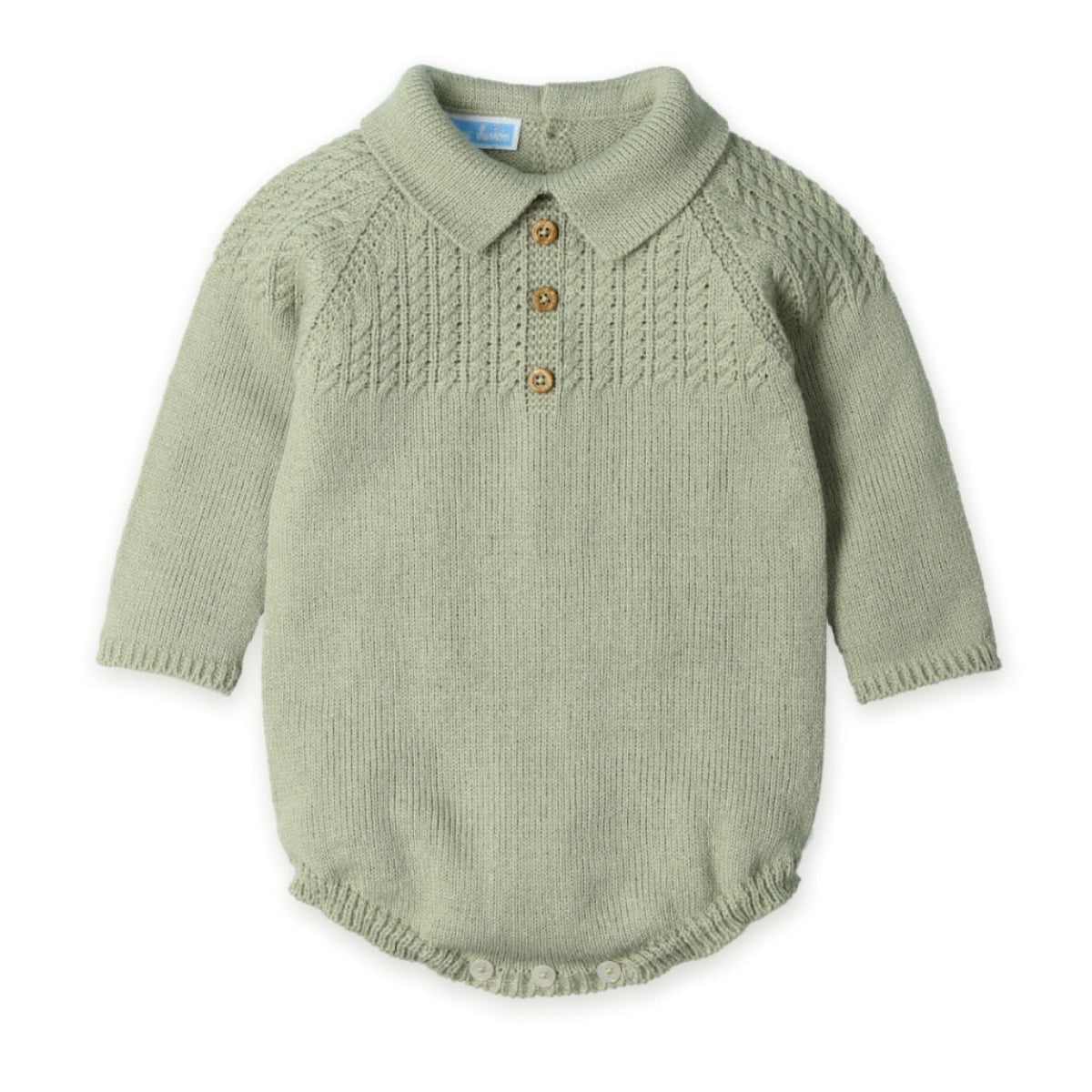 Mac Ilusion Boys Sage Green Knitted Romper