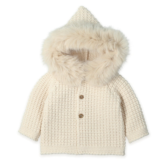 Unisex Cream Knitted Cardigan