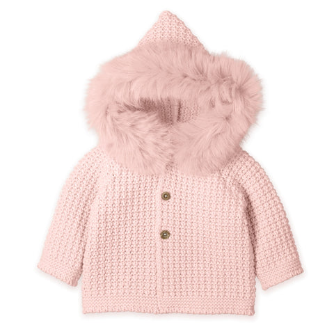 Girls Pink Knitted Cardigan