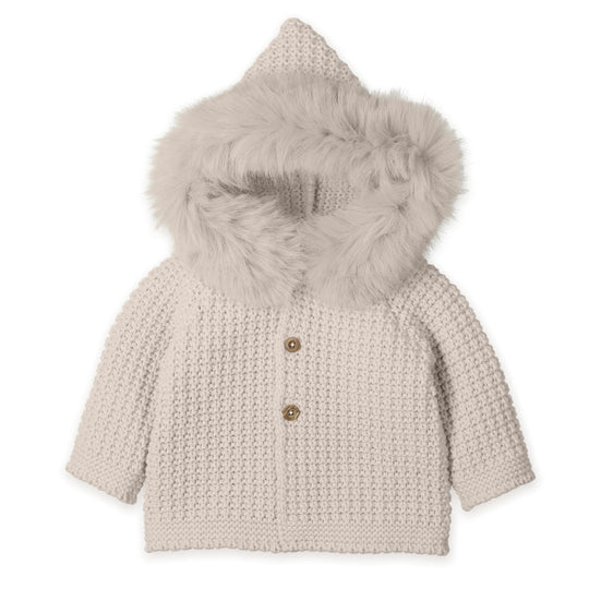 Unisex Beige Knitted Cardigan