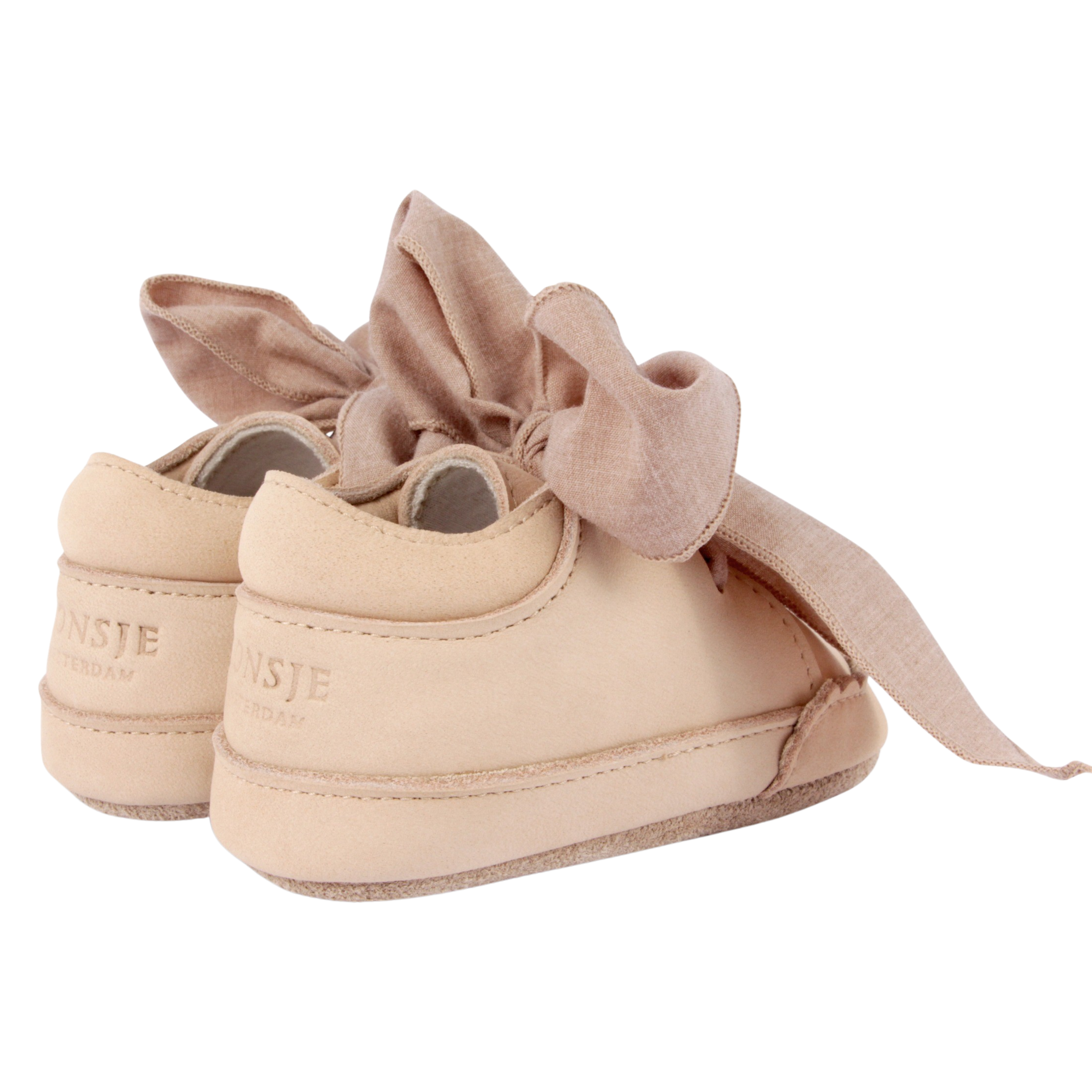 Donsje Baby Girls Pink Leather Bow Shoe