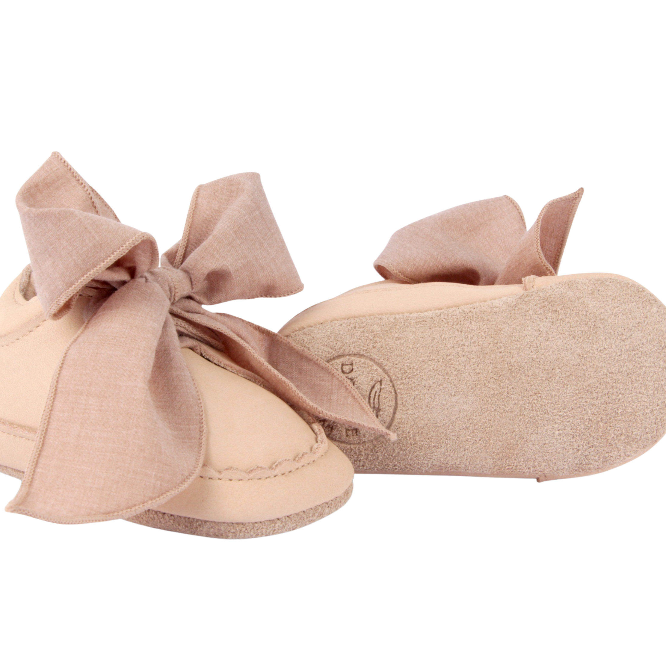 Donsje Baby Girls Pink Leather Bow Shoe