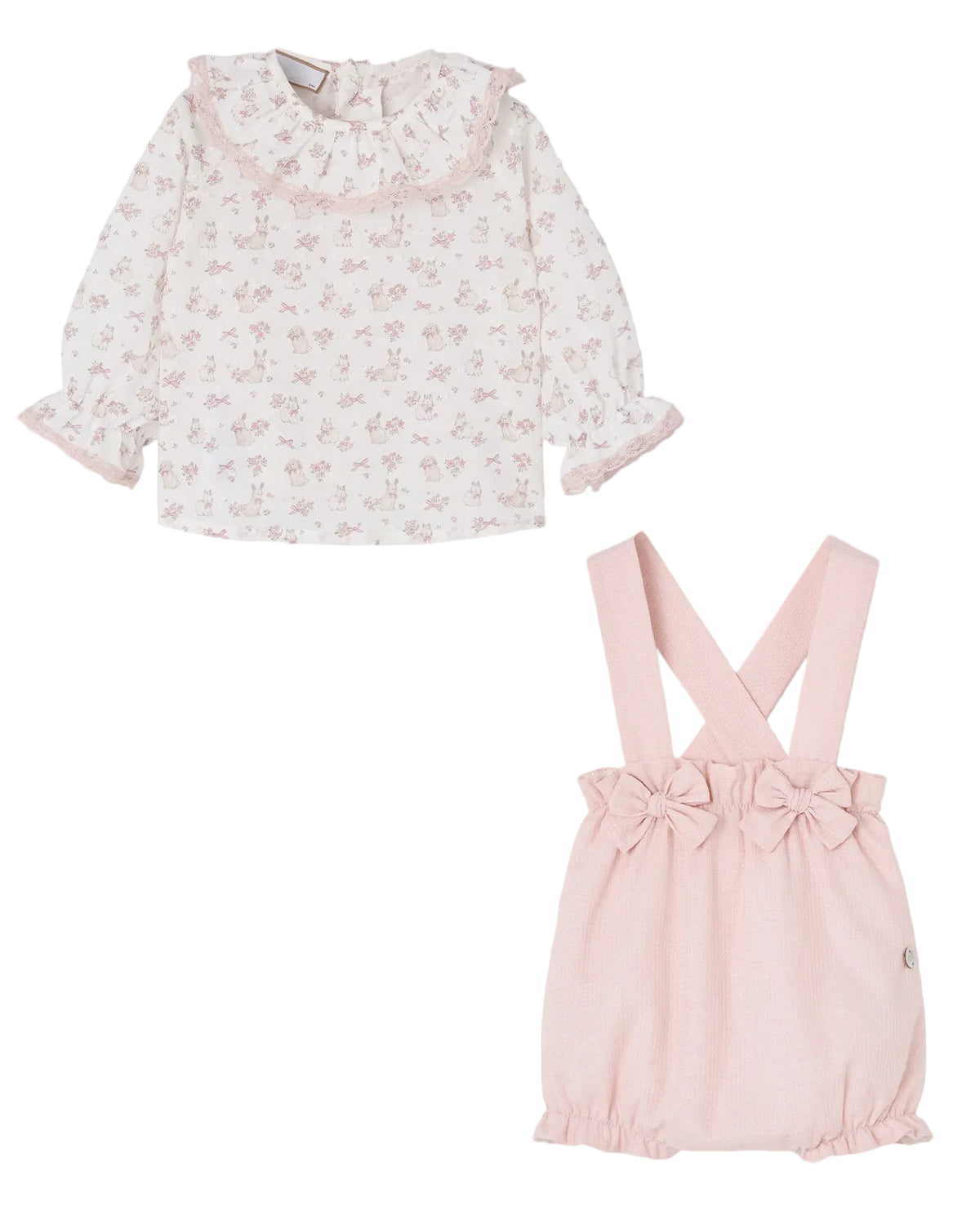 Baby Girl Pink Dungaree Set
