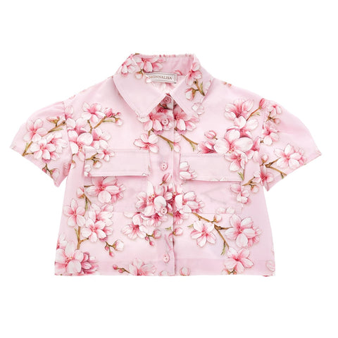 Monnalisa Girls Pink Blossom Shirt