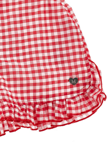 Monnalisa Girls Red Gingham Shorts