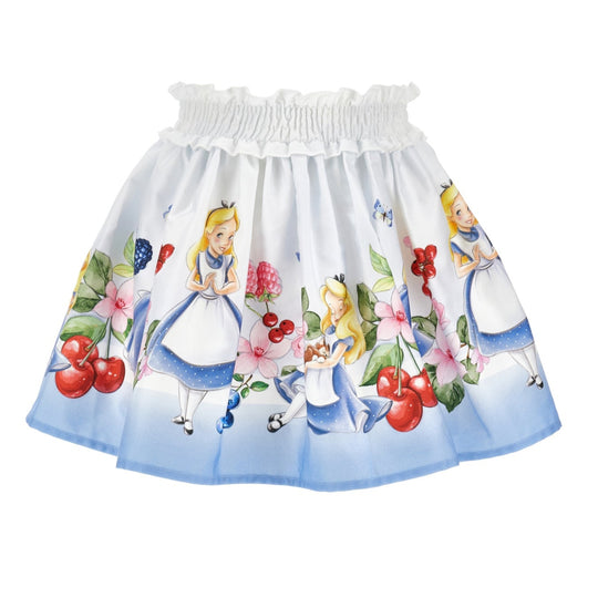 Girls White Alice in Wonderland Skirt
