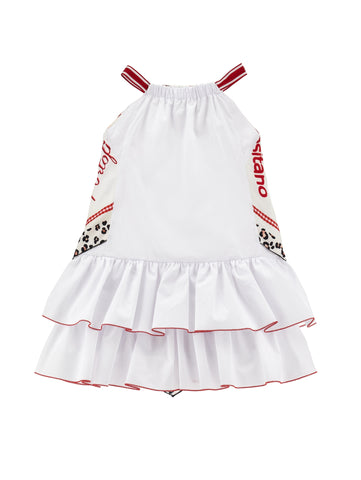 Monnalisa Girls White Frill Dress