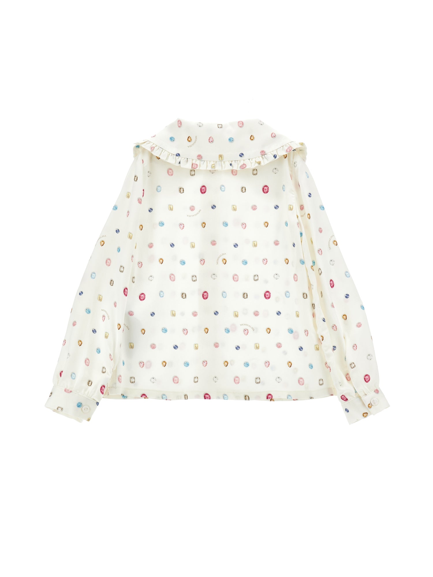 Monnalisa Girls Cream Jewelled Shirt