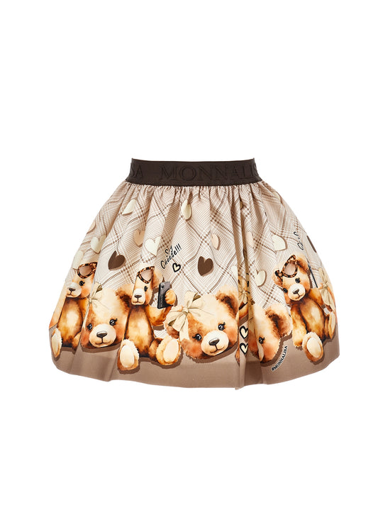 Girls Brown Teddy Skirt