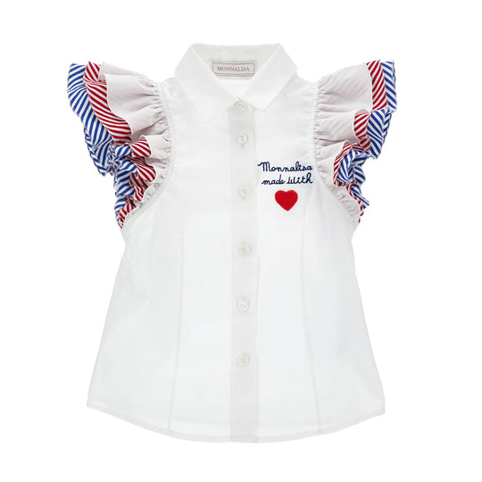 Girls White Frill Shirt
