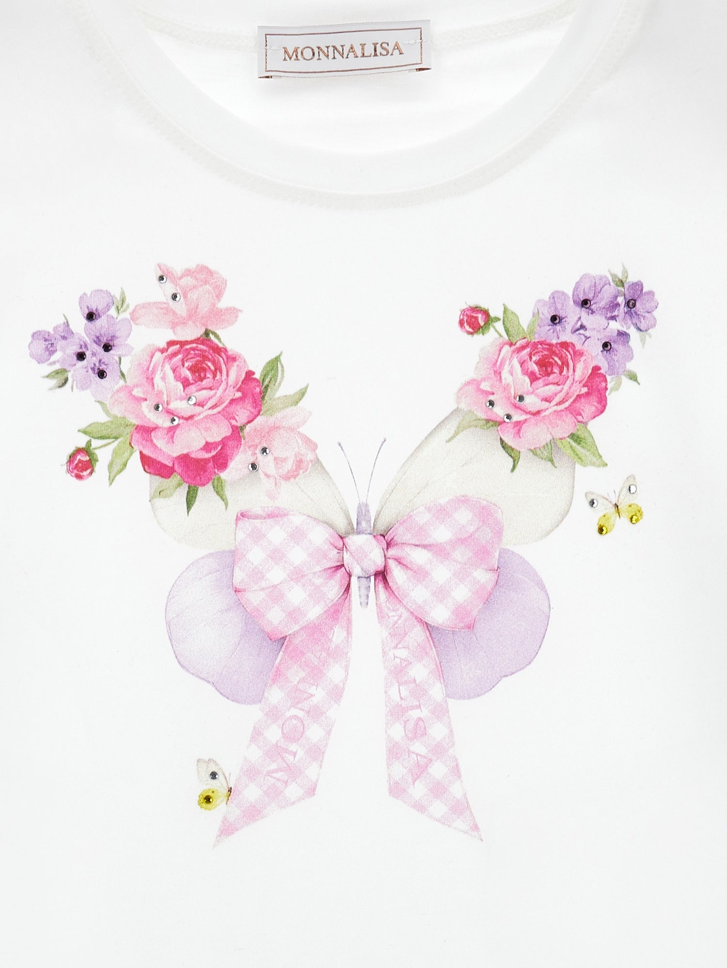 Monnalisa Girls Pink Butterfly Short Set