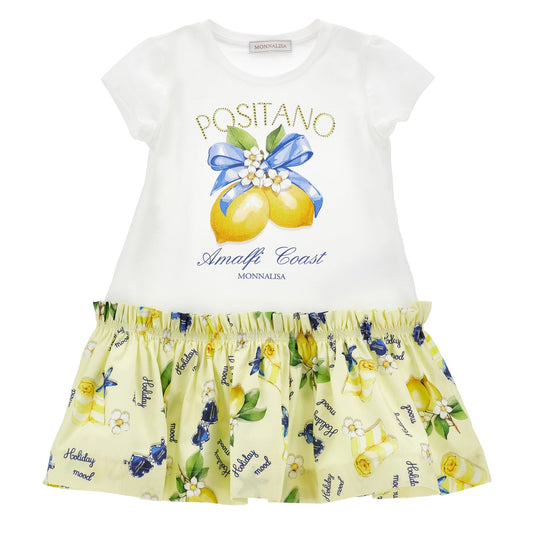 Girls White Lemon Dress
