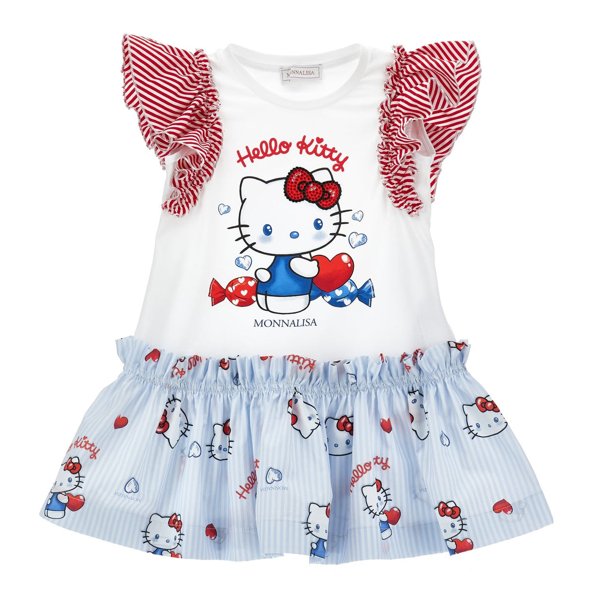 Monnalisa Girls White Hello Kitty Dress