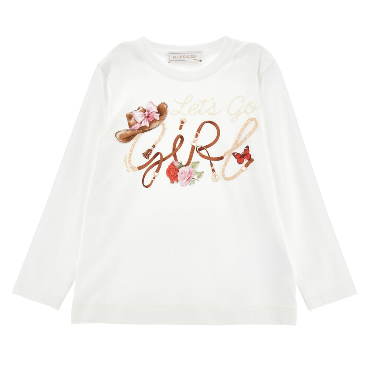 Monnalisa Girls Cream T-Shirt