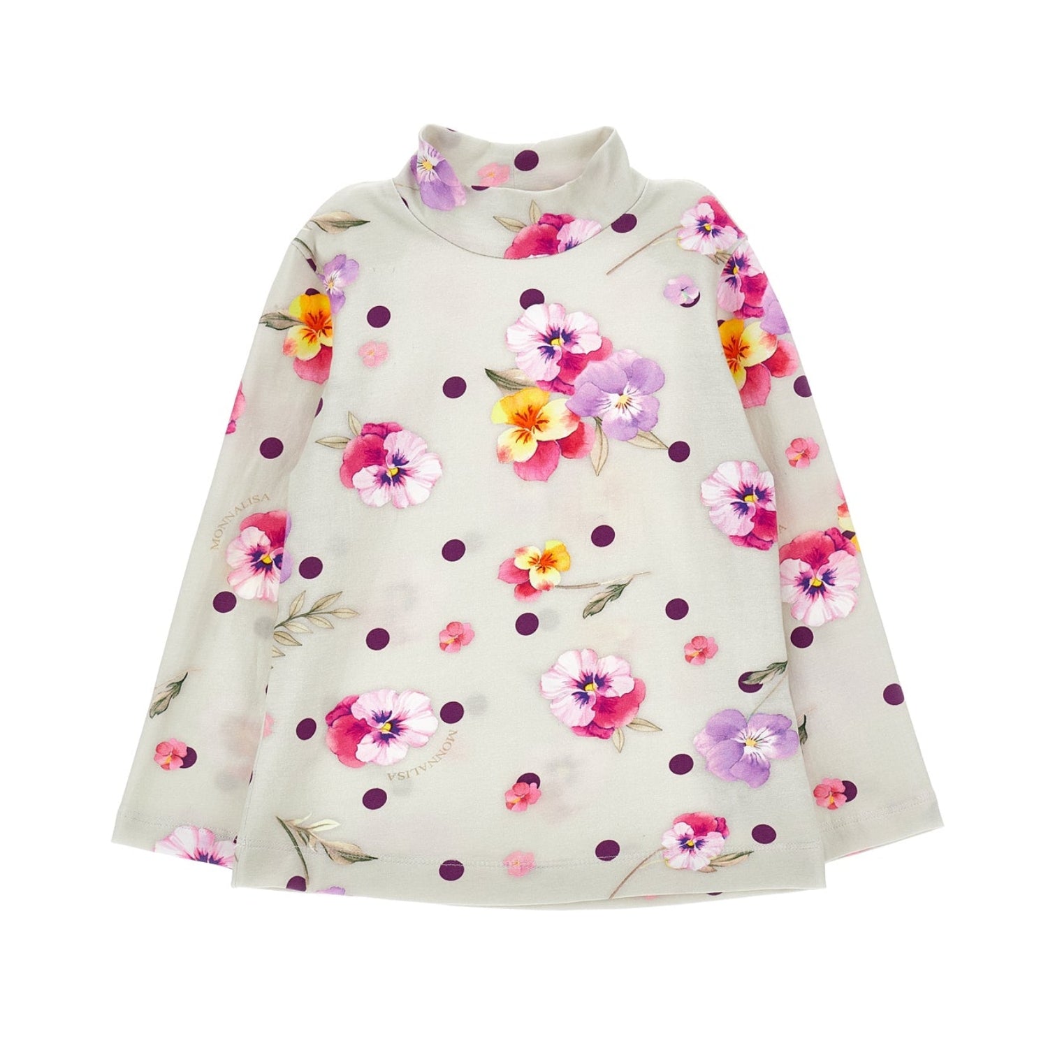 Monnalisa Girls Sage Green Spot T-Shirt