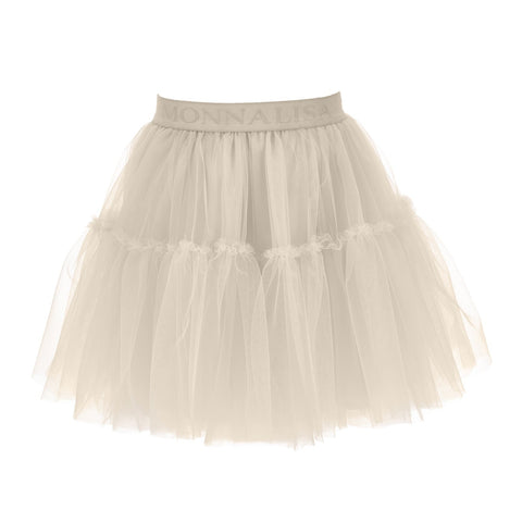 Monnalisa Girls Beige Tulle Skirt