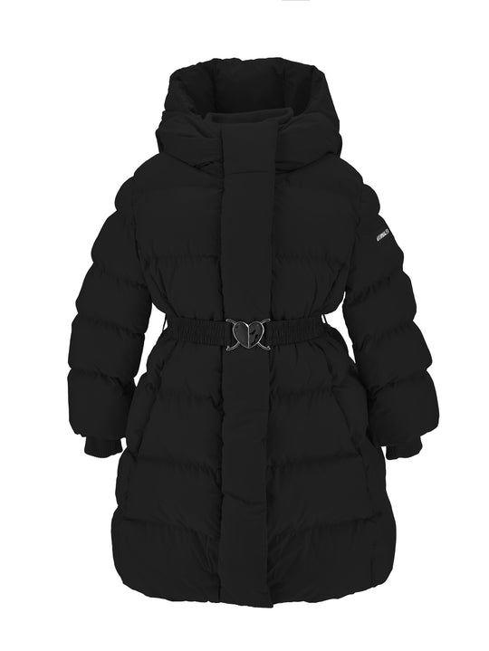 Girls Black Hooded Coat