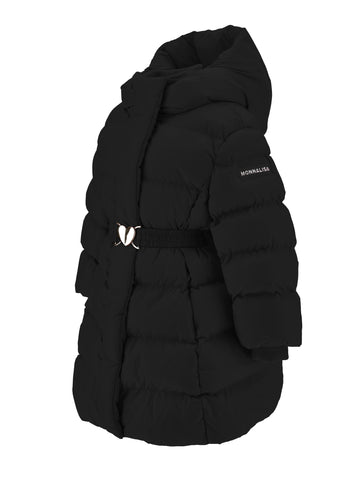 Monnalisa Girls Black Hooded Coat