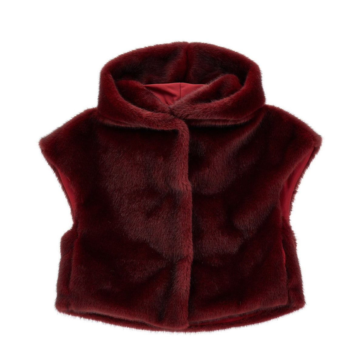 Monnalisa Girls Plum Faux Fur Gilet