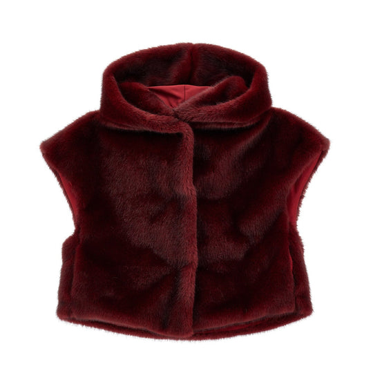 Girls Plum Faux Fur Gilet