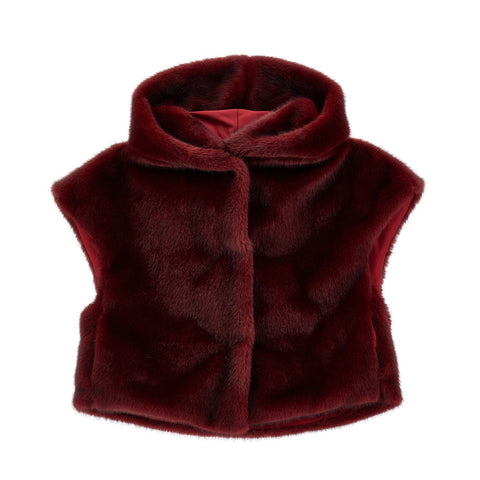 Monnalisa Girls Plum Faux Fur Gilet