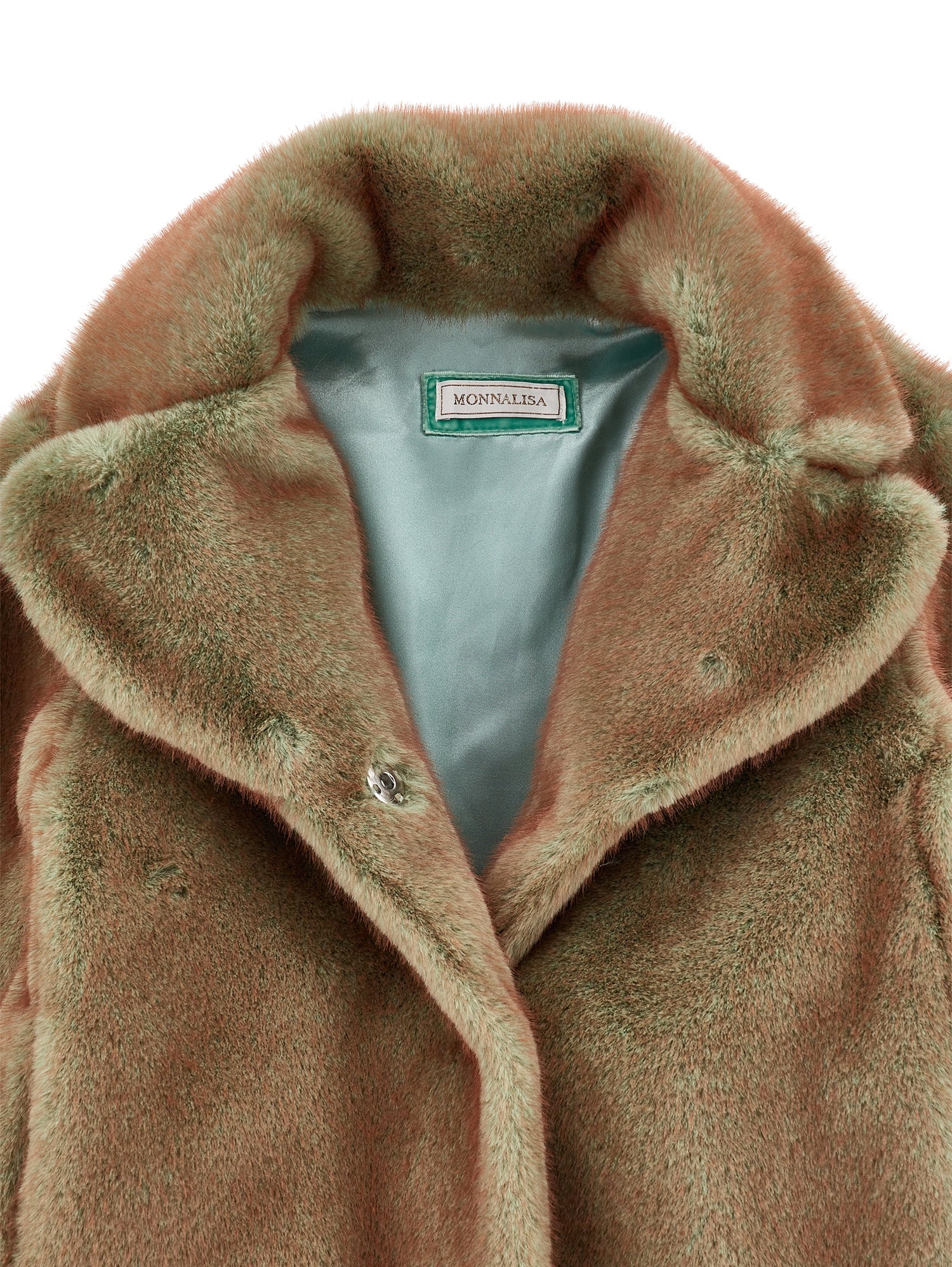 Monnalisa Girls Sage Green Synthetic Fur