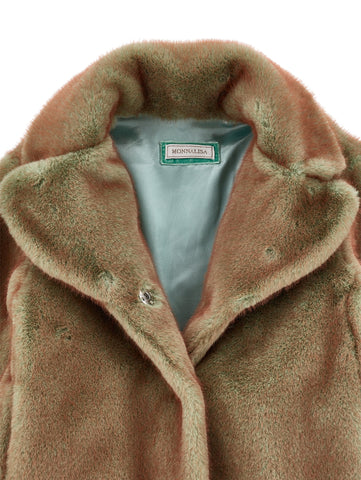 Monnalisa Girls Sage Green Synthetic Fur