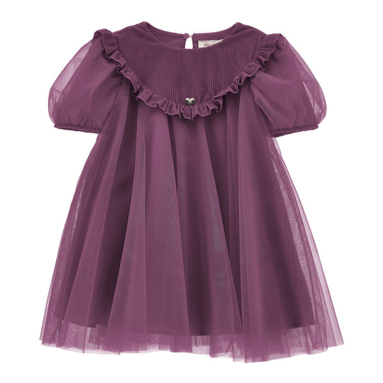 Girls Plum Tulle Dress