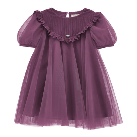 Girls Plum Tulle Dress