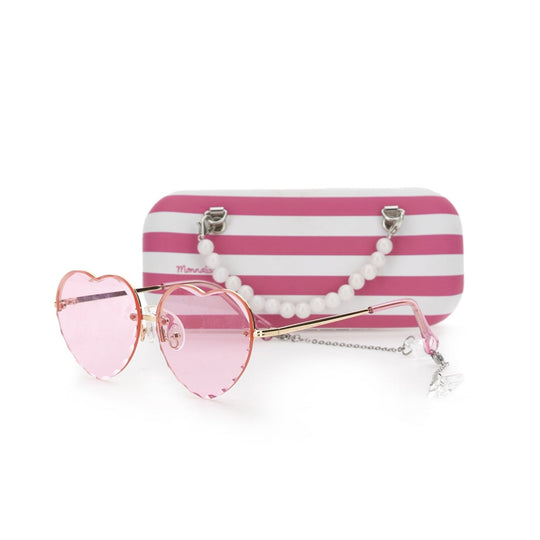 Girls Pink Heart Sunglasses