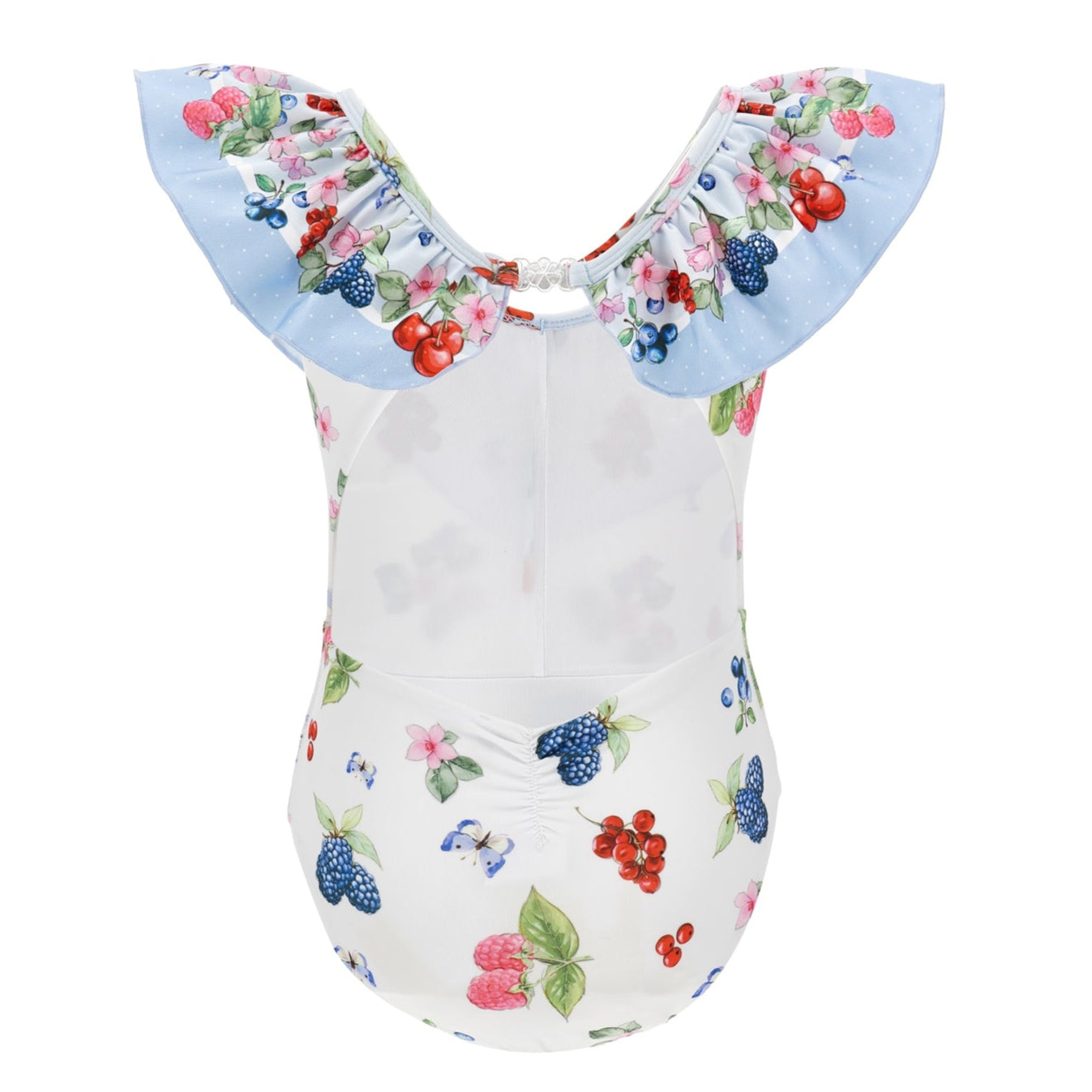 Monnalisa Girls White Frill Fruit Swimsuit