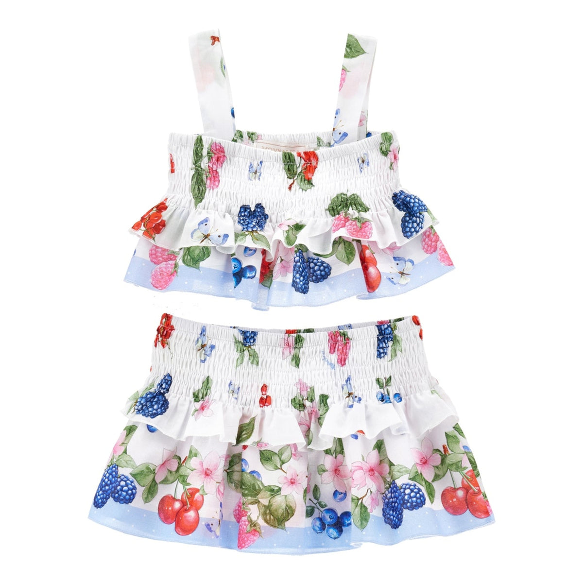 Monnalisa Girls White Fruit Beach Set