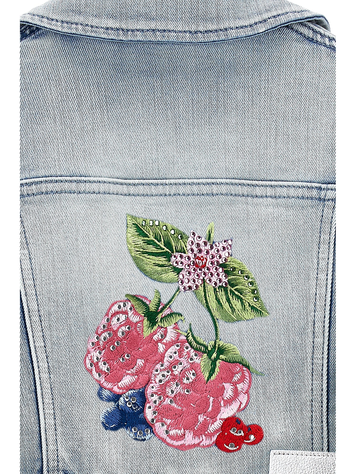 Monnalisa Girls Flower Denim Jacket