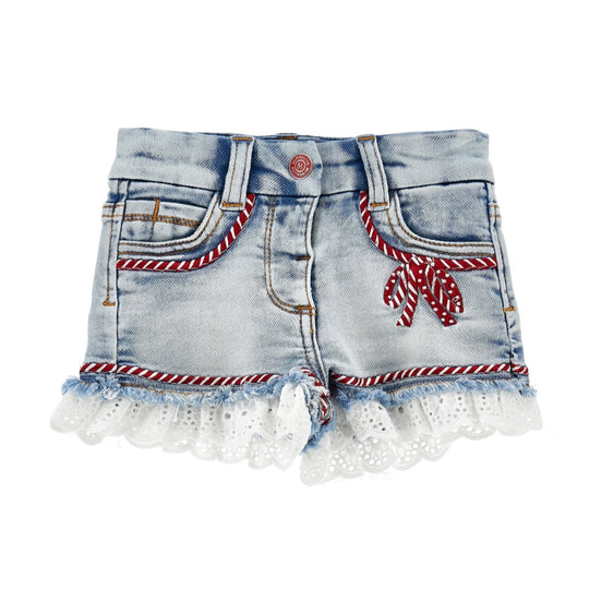 Girls Denim Frill Shorts