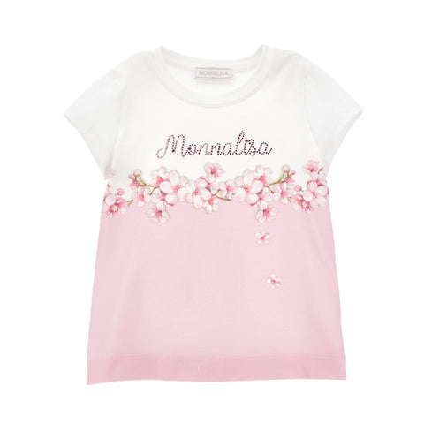 Monnalisa Girls Pink & White T-Shirt