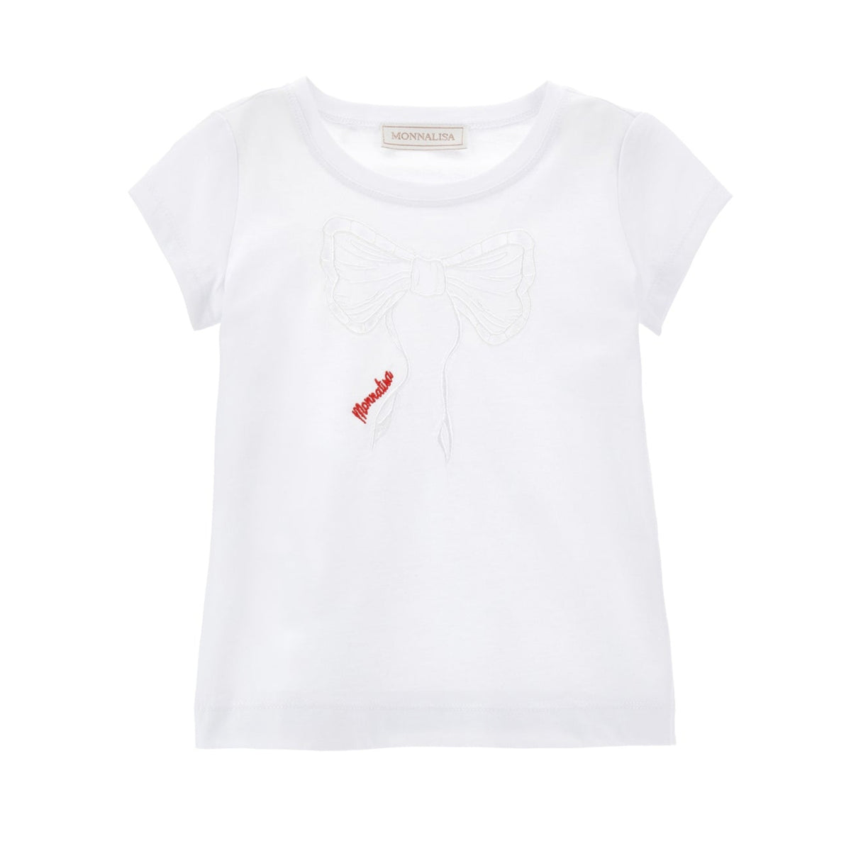 Girls White Bow T-Shirt