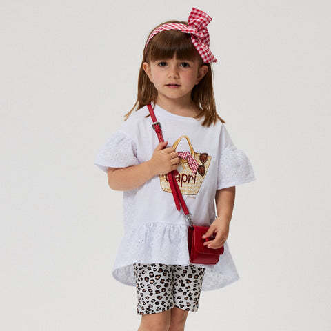 Monnalisa Girls White Bag T-Shirt