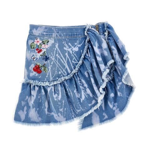 Monnalisa Girls Frill Denim Skirt