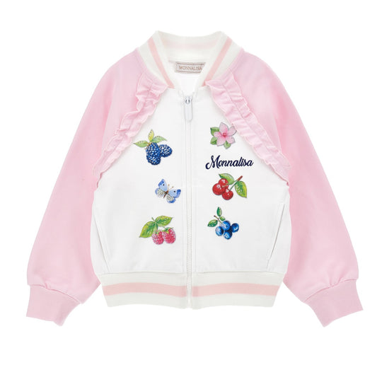 Girls White & Pink Sweatshirt