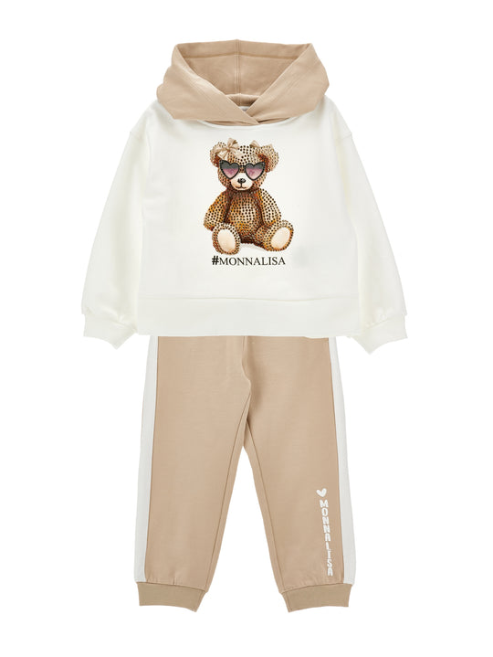 Girls Cream Teddy Tracksuit