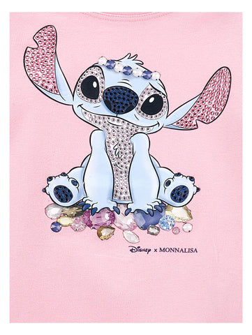Monnalisa Girls Pink Stitch T-Shirt