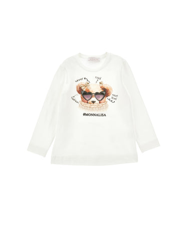 Monnalisa Girls Cream Teddy T-Shirt