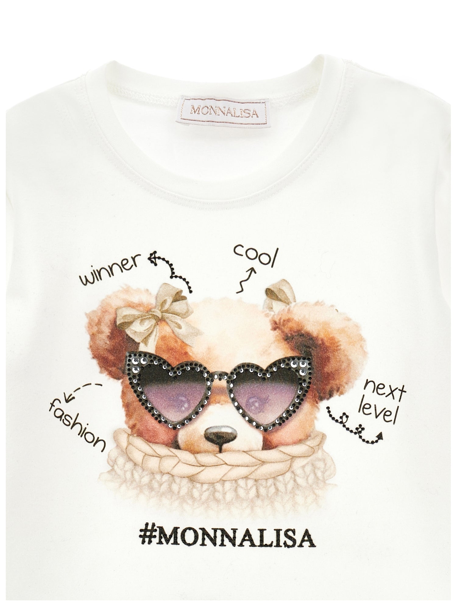 Monnalisa Girls Cream Teddy T-Shirt